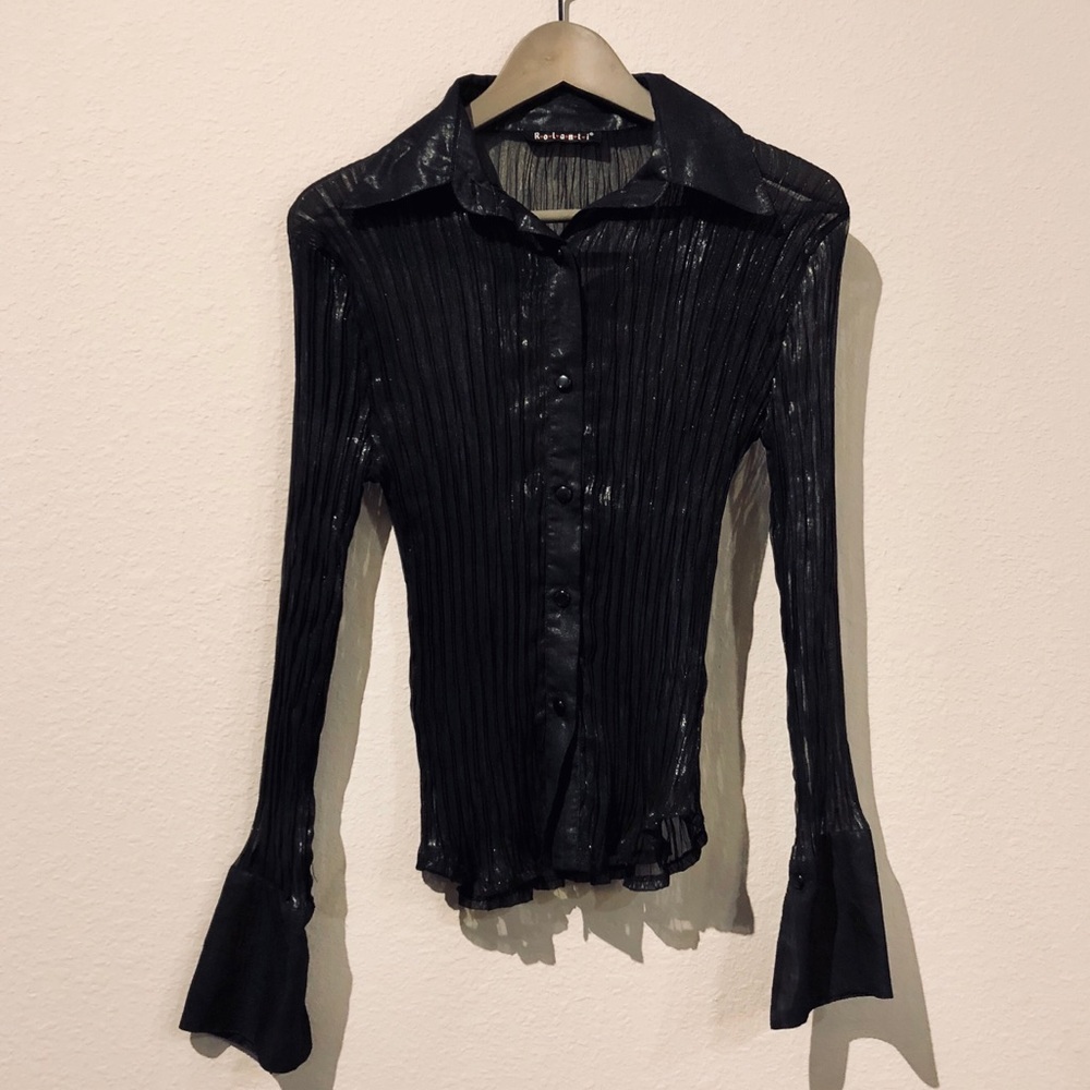 Glamour Black Soley Sparkling Women’s Shirt-Size Small